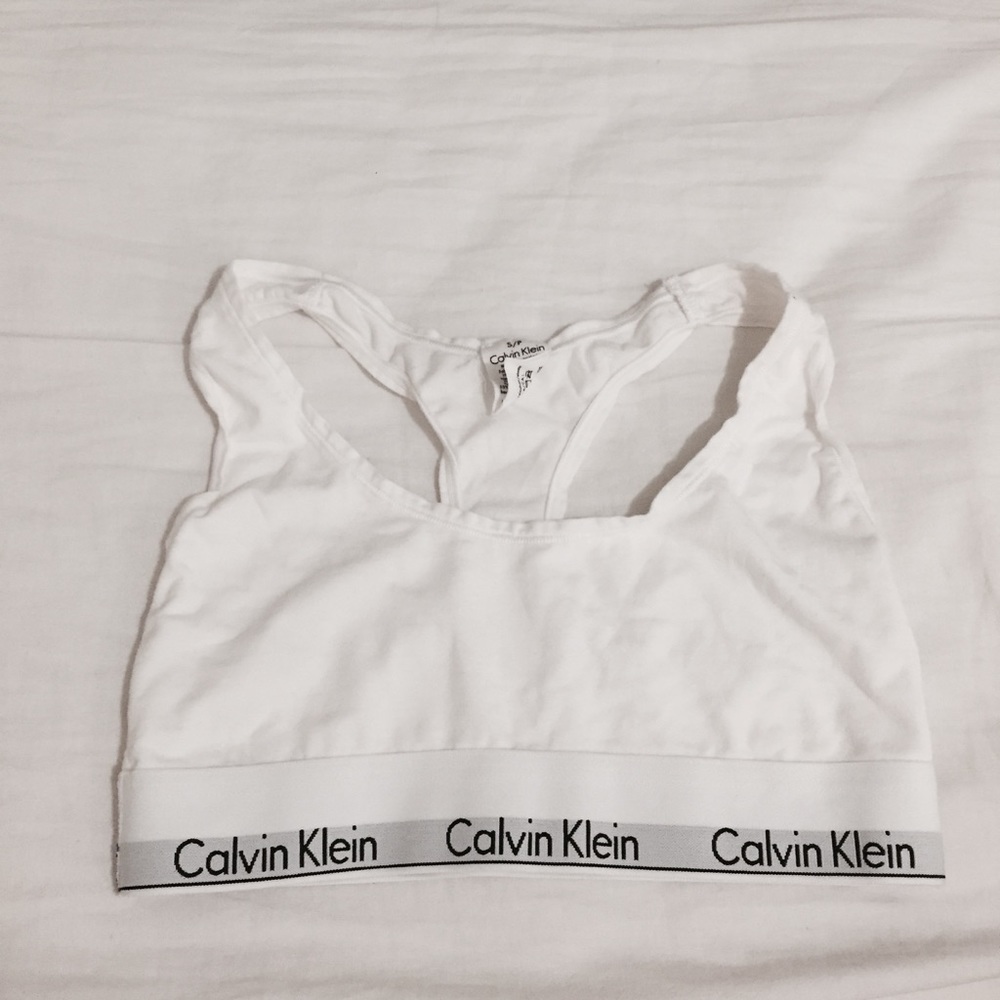 Calvin Klein White Cotton Bralette